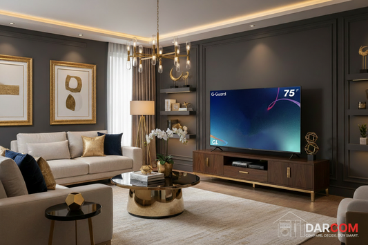 Gold Living Room with DARCOM Watermark