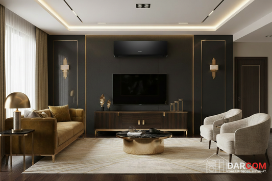 Gree AC in Gold Living Room with DARCOM Logo