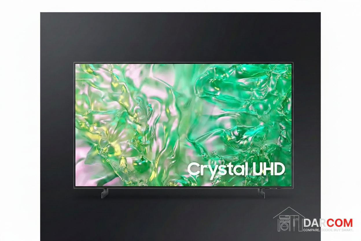 Samsung 43" TV with DARCOM logo - Dark Background