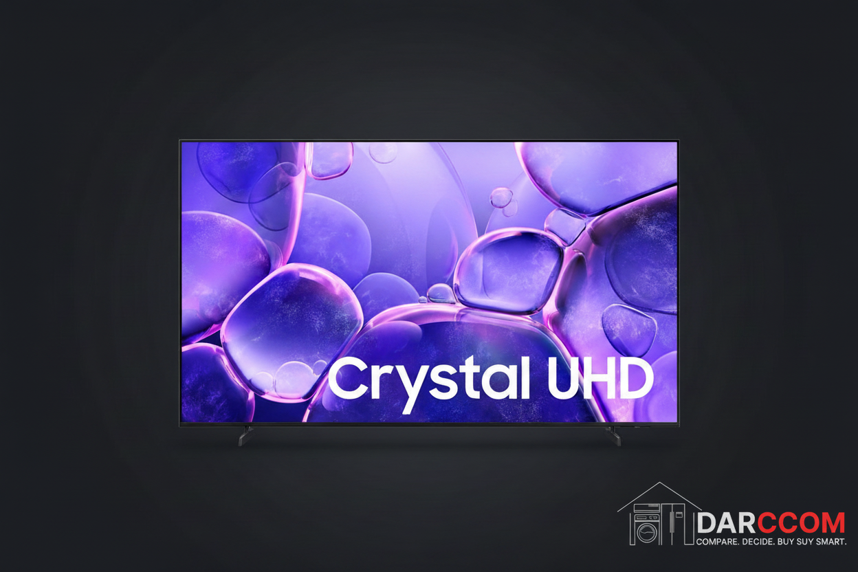 Samsung Crystal UHD with DARCOM logo - Dark Background