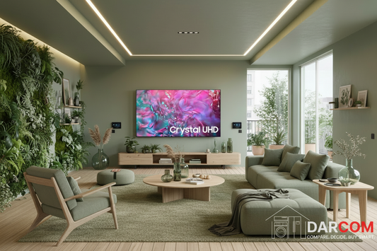 Samsung Crystal UHD with DARCOM logo - Lifestyle
