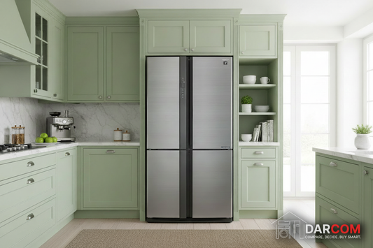 Sharp Refrigerator Apple Green Kitchen with Darcom Logo