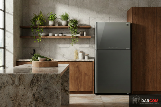 Sharp Refrigerator Nature Design with Darcom Logo