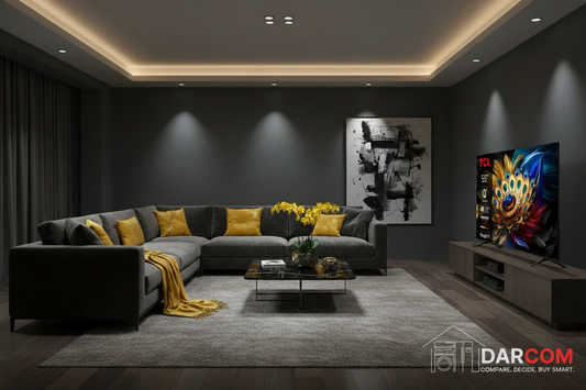 TCL 55" QLED with DARCOM logo - Lifestyle