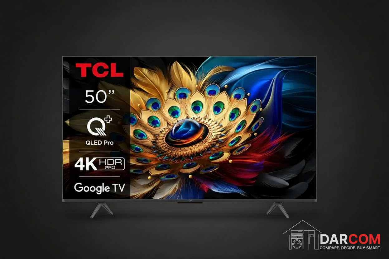 TCL QLED with DARCOM logo - Dark Background