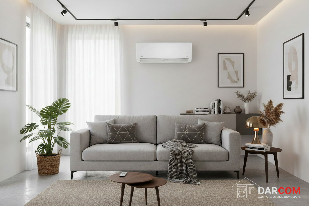 Beko Air Conditioner Living Room Lifestyle with DARCOM Logo