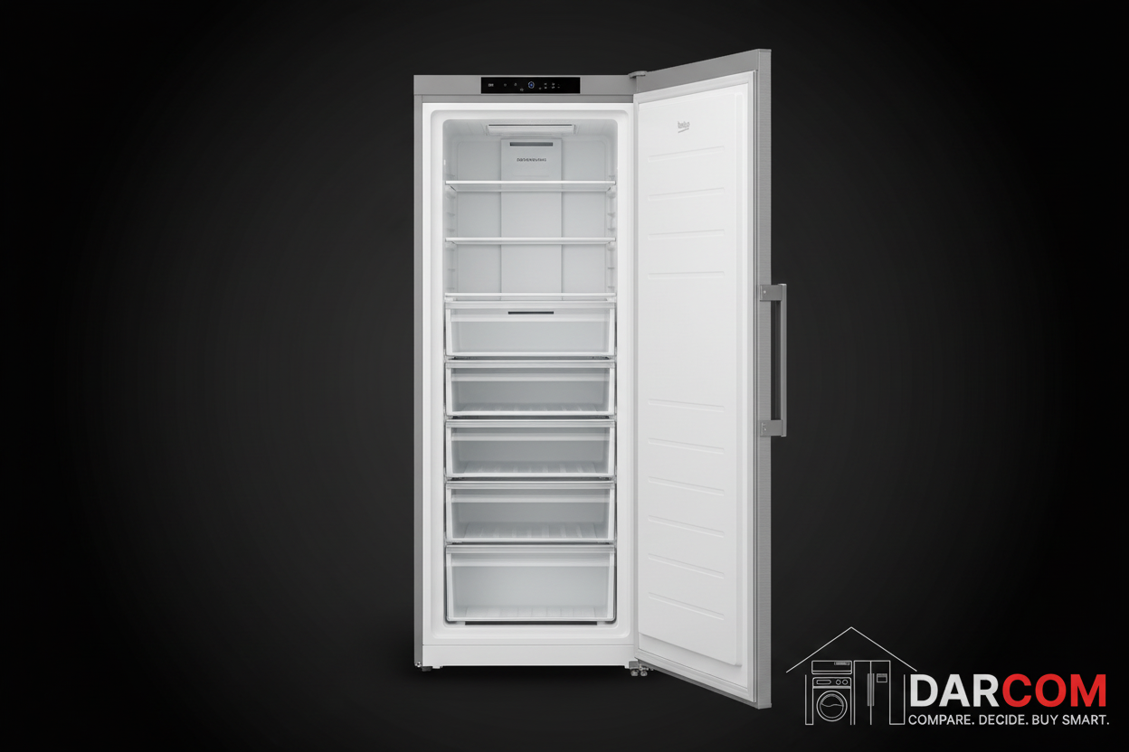 Beko Inox Freezer Dark Background