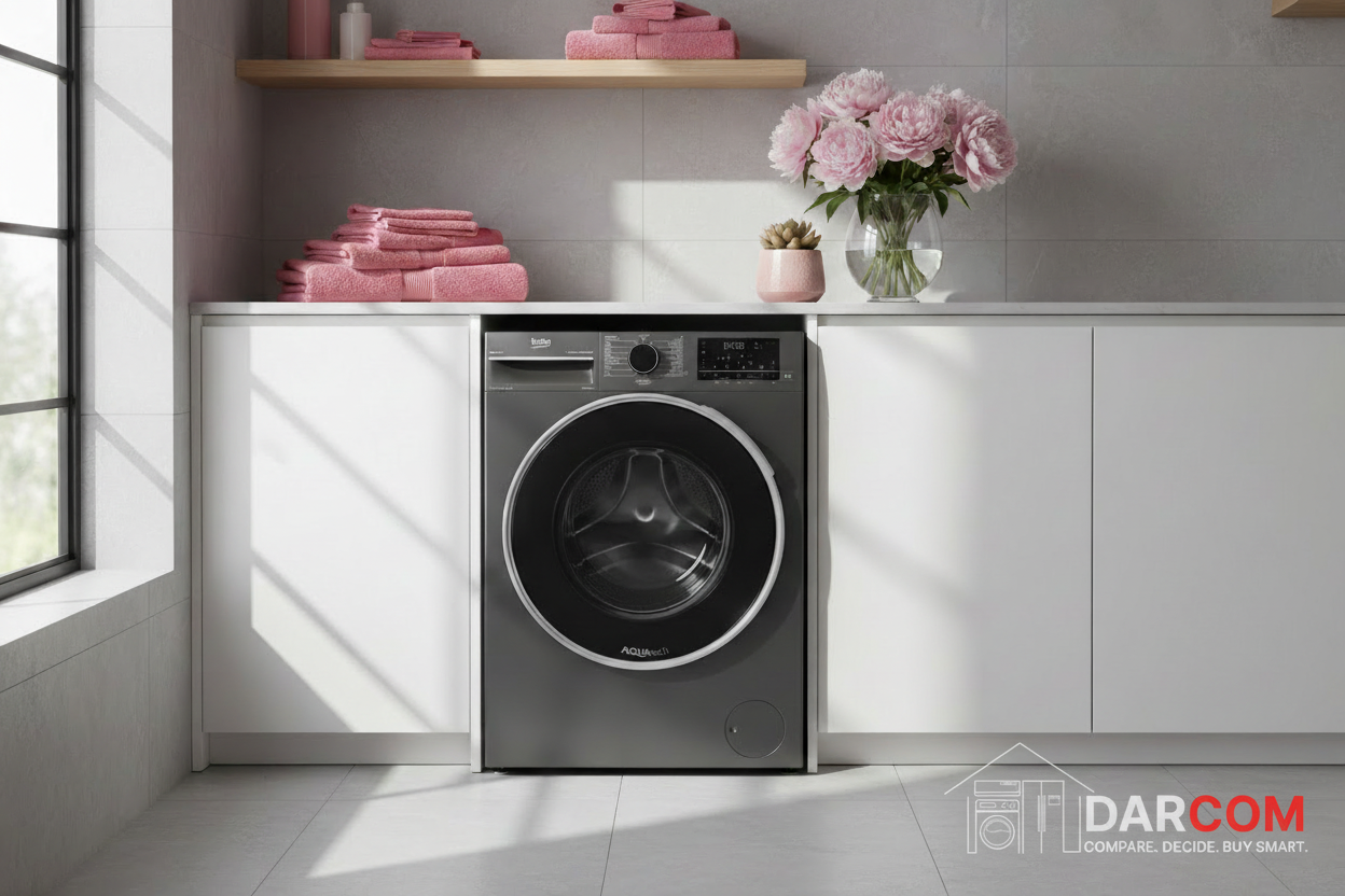 Beko Washing Machine Lifestyle Pink with DARCOM Logo
