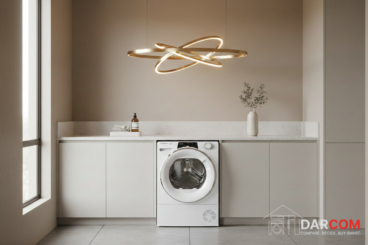 Candy Dryer Laundry Room Lifestyle with DARCOM Logo