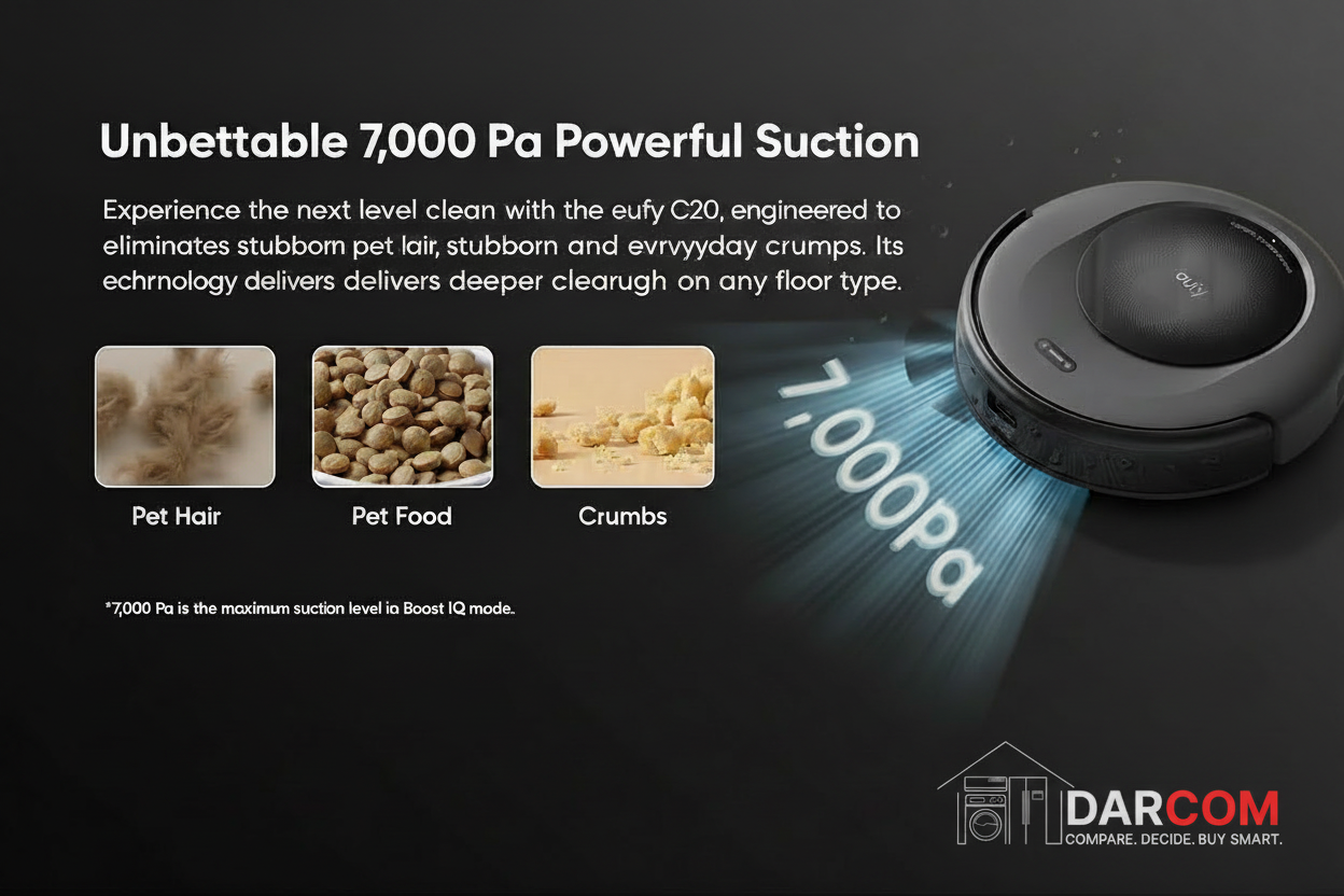 Dark theme promotional with DARCOM logo