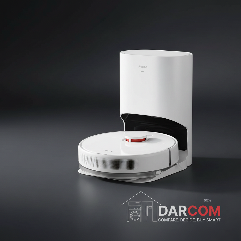 Dreame D10 Plus Gen 2 Dark Background with DARCOM Logo