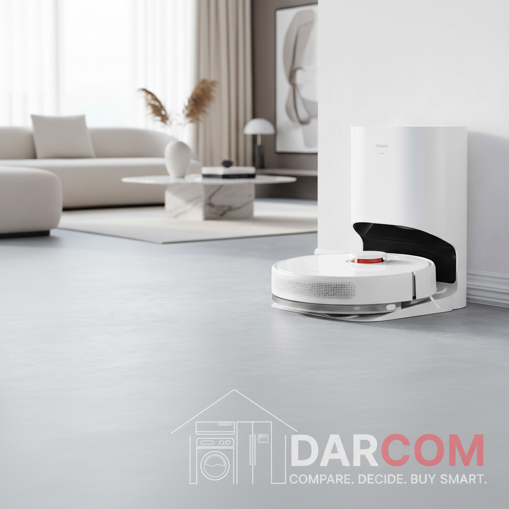 Dreame D10 Plus Gen 2 Living Room with DARCOM Logo