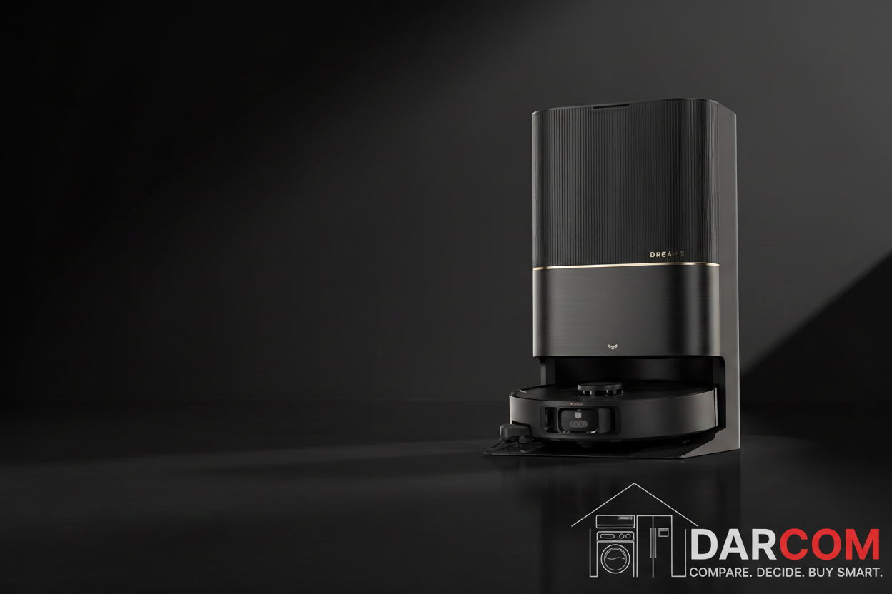 Dreame X40 Ultra with DARCOM Logo - Dark Background