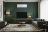 Gree AC in Dark Green Living Room with DARCOM Logo
