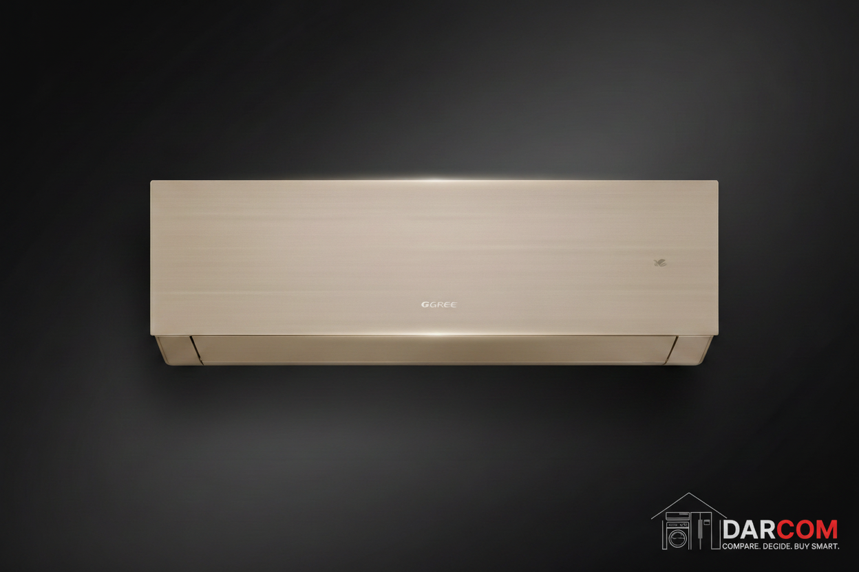 Gree Clivia Champagne Gold Dark Background with DARCOM Logo