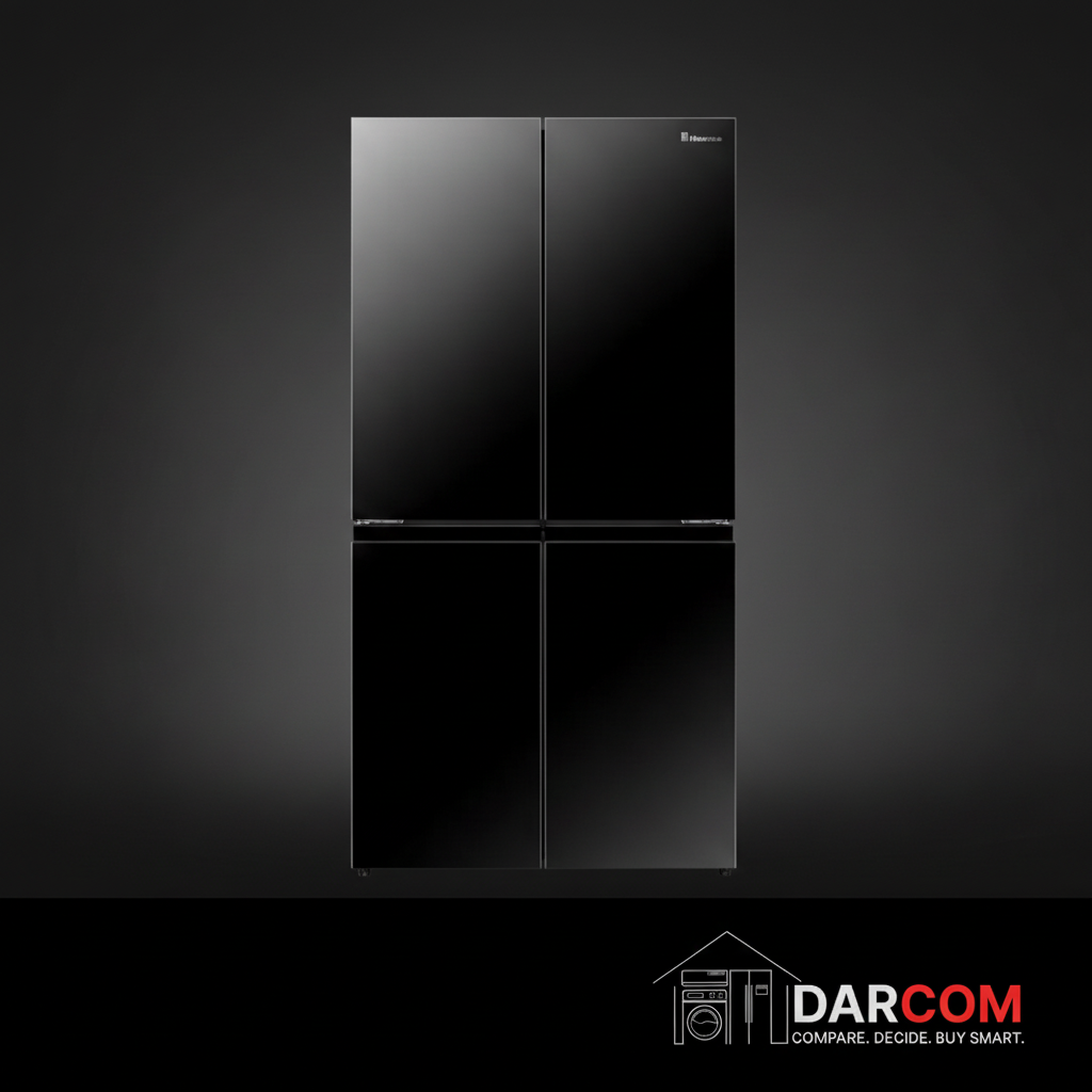 Hisense Black Glass Refrigerator - Clean DARCOM Watermark