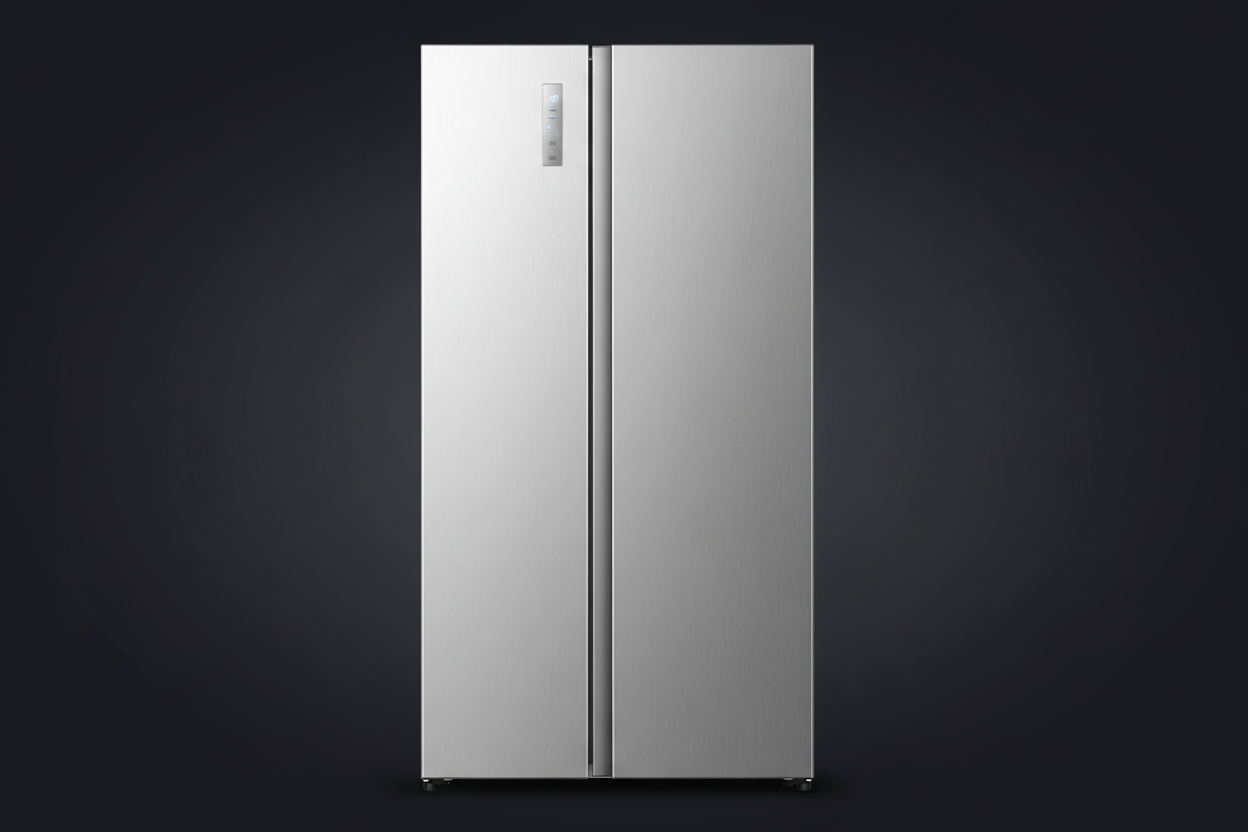 Hisense Stainless Steel Refrigerator Isolated