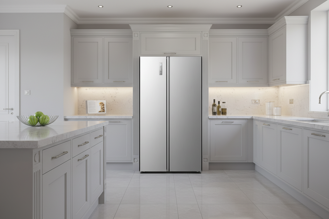 Hisense Stainless Steel Refrigerator Luxury Light Gray Setting