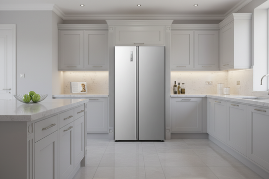 Hisense Stainless Steel Refrigerator Luxury Light Gray Setting