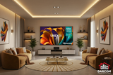 Hisense TV with DARCOM logo - Living Room