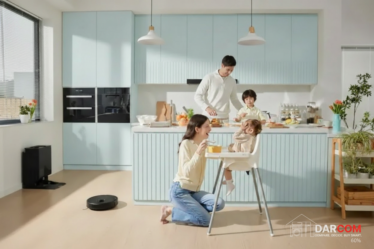 Kitchen lifestyle with DARCOM logo