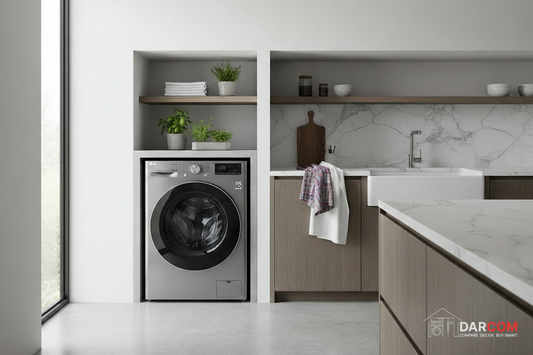 LG 9kg Washing Machine Lifestyle with DARCOM Logo