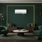 LG Air Conditioner in Dark Green Living Room