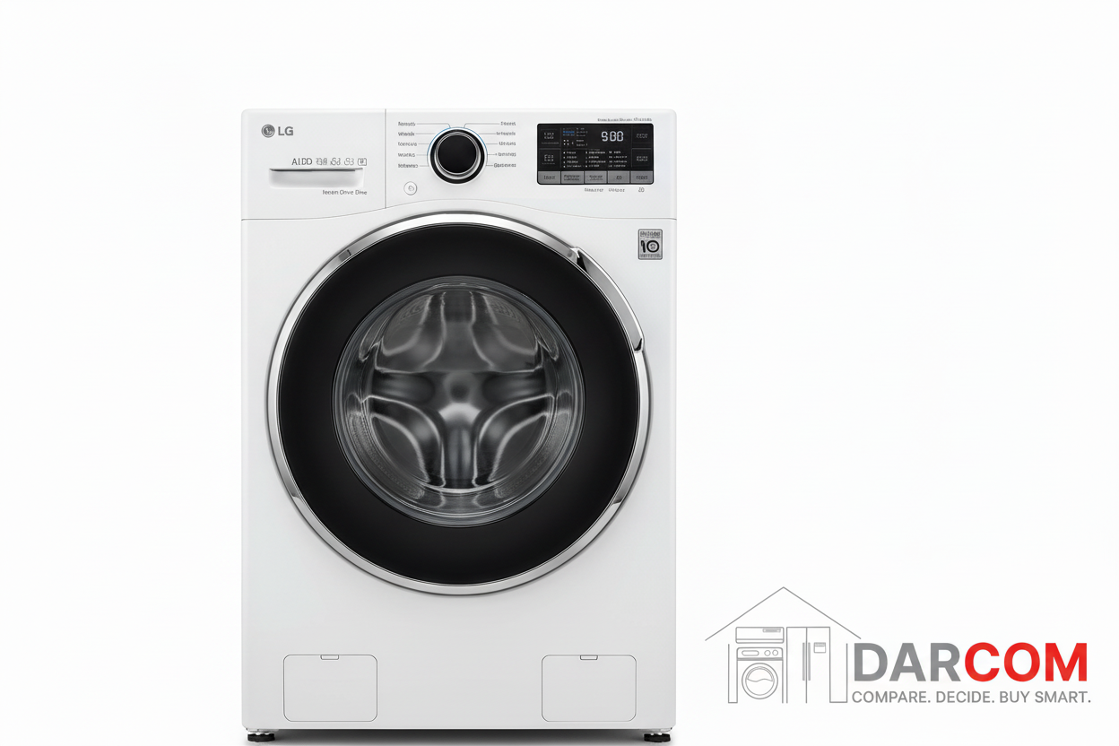 LG F4V5TYP0W Product Photo with DARCOM Logo