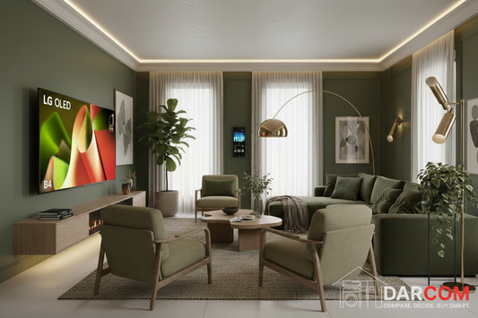 LG OLED TV with DARCOM logo - Living Room
