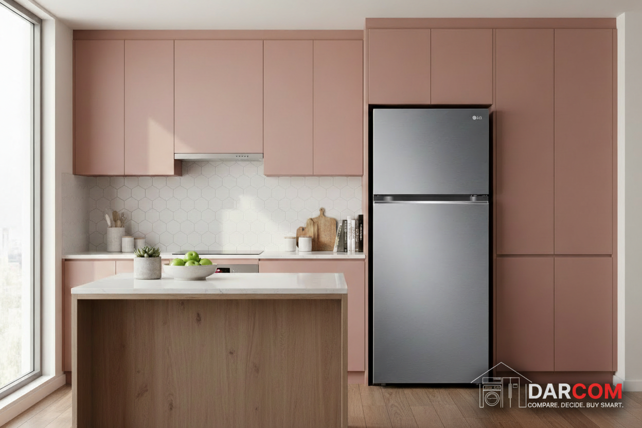 LG Refrigerator Lifestyle with DARCOM Logo