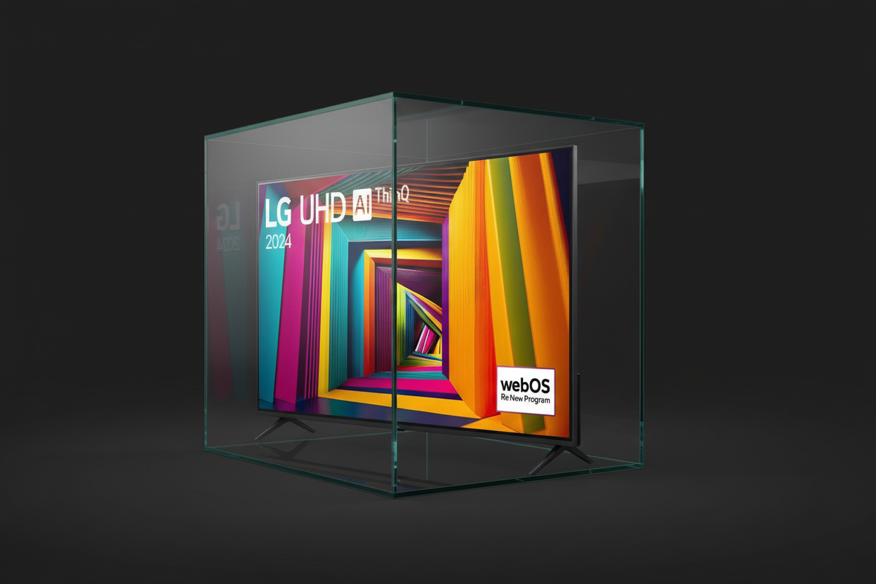 LG UHD TV on dark background