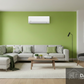 Midea AC Lifestyle Lime Green Living Room with DARCOM Logo