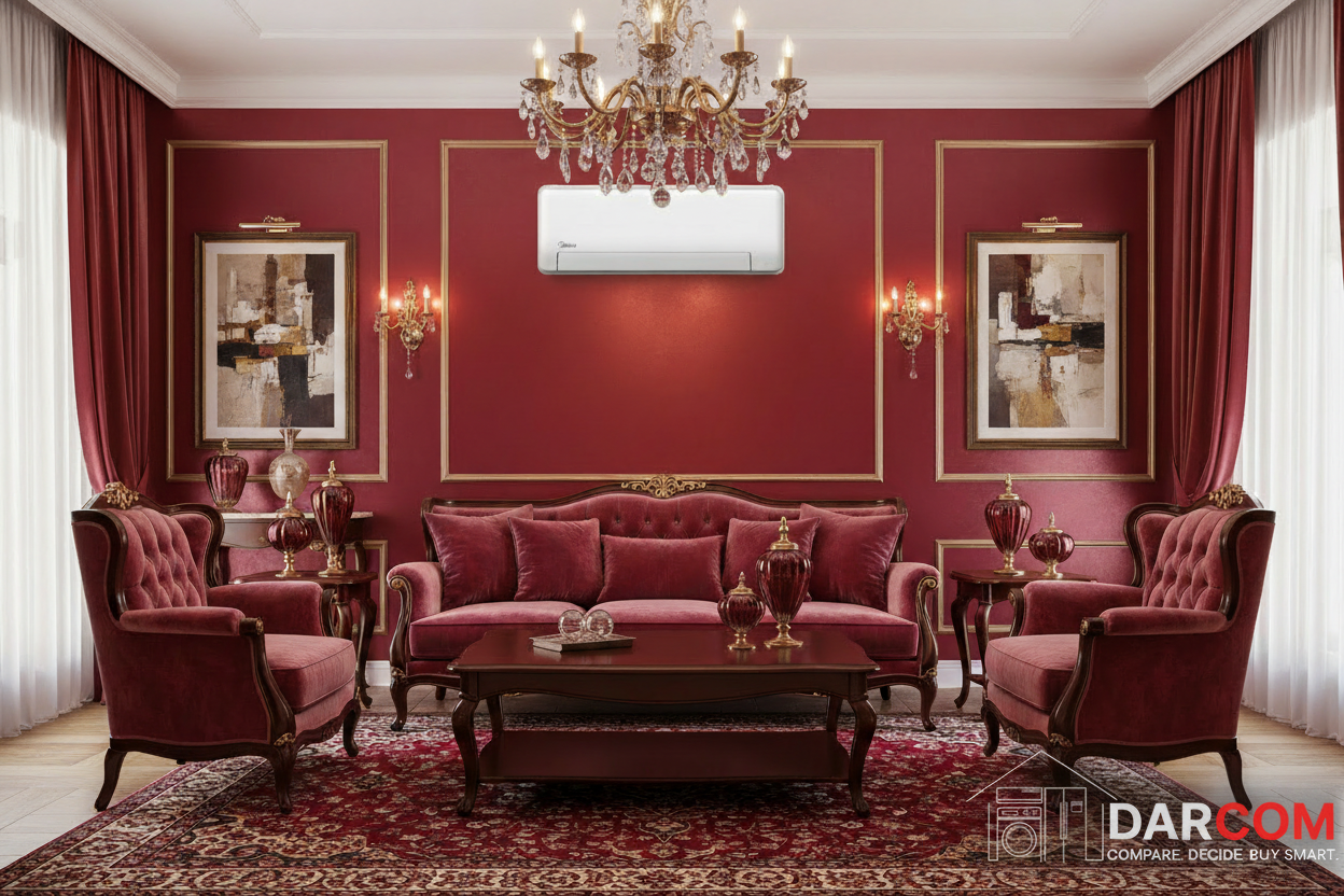 Midea AC Lifestyle Ruby Living Room with DARCOM Logo