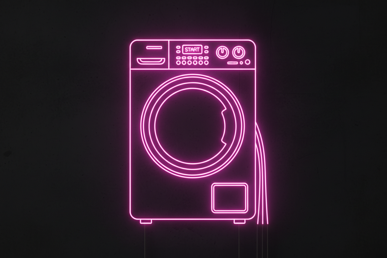 Pink neon dryer illustration