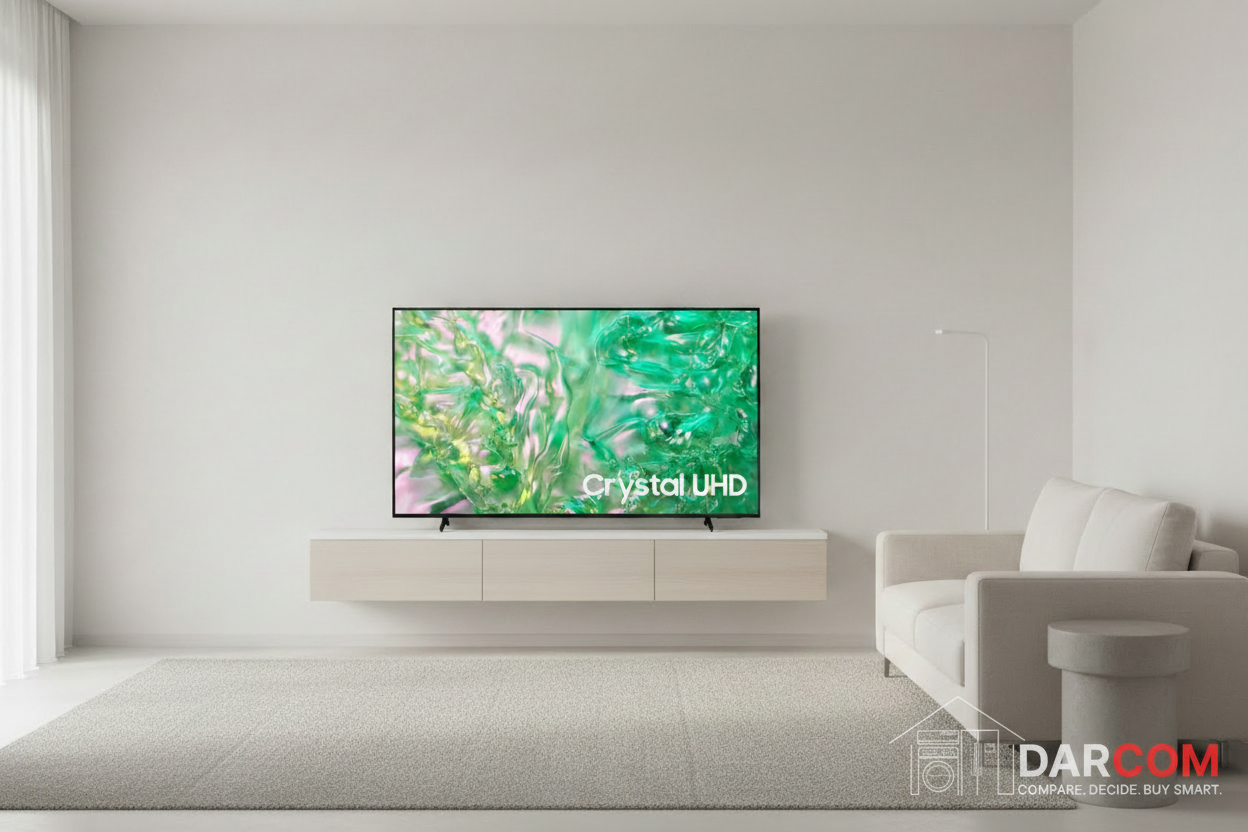 Samsung 50" TV with DARCOM logo - Minimalistic Space