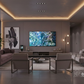 Samsung 85" QLED TV with DARCOM logo - Living Room
