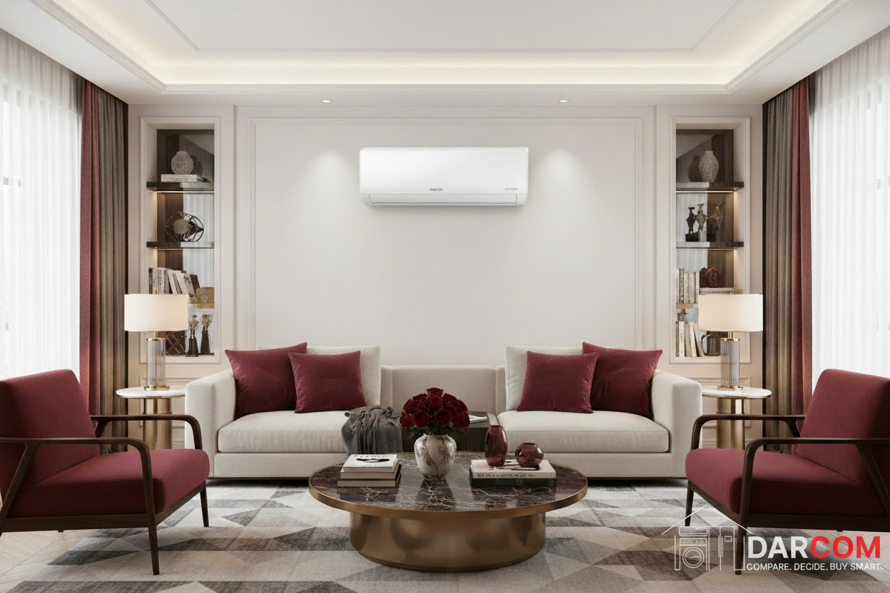 Samsung AC in Garnet Living Room with DARCOM Logo