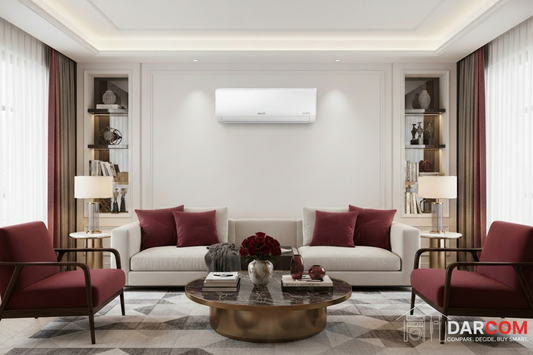 Samsung AC in Garnet Living Room with DARCOM Logo