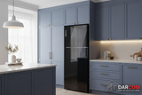 Samsung Bespoke Refrigerator Dusty Blue Kitchen with Darcom Logo
