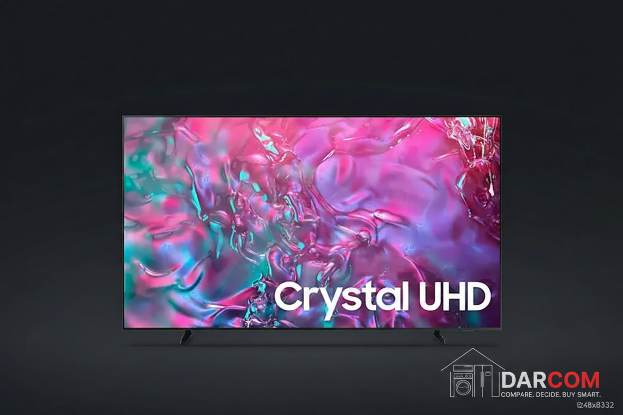 Samsung Crystal UHD with DARCOM logo - Dark Background