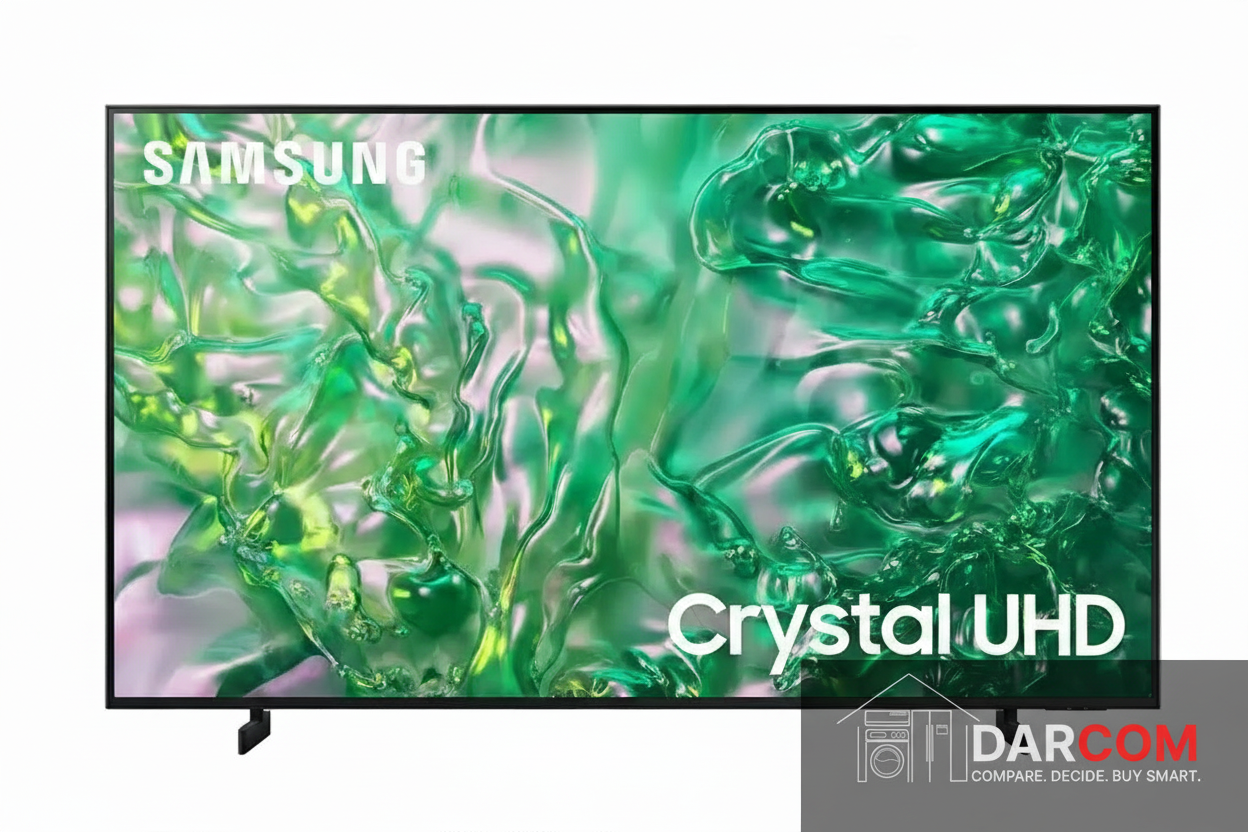 Samsung Crystal UHD with DARCOM logo - Dark Background