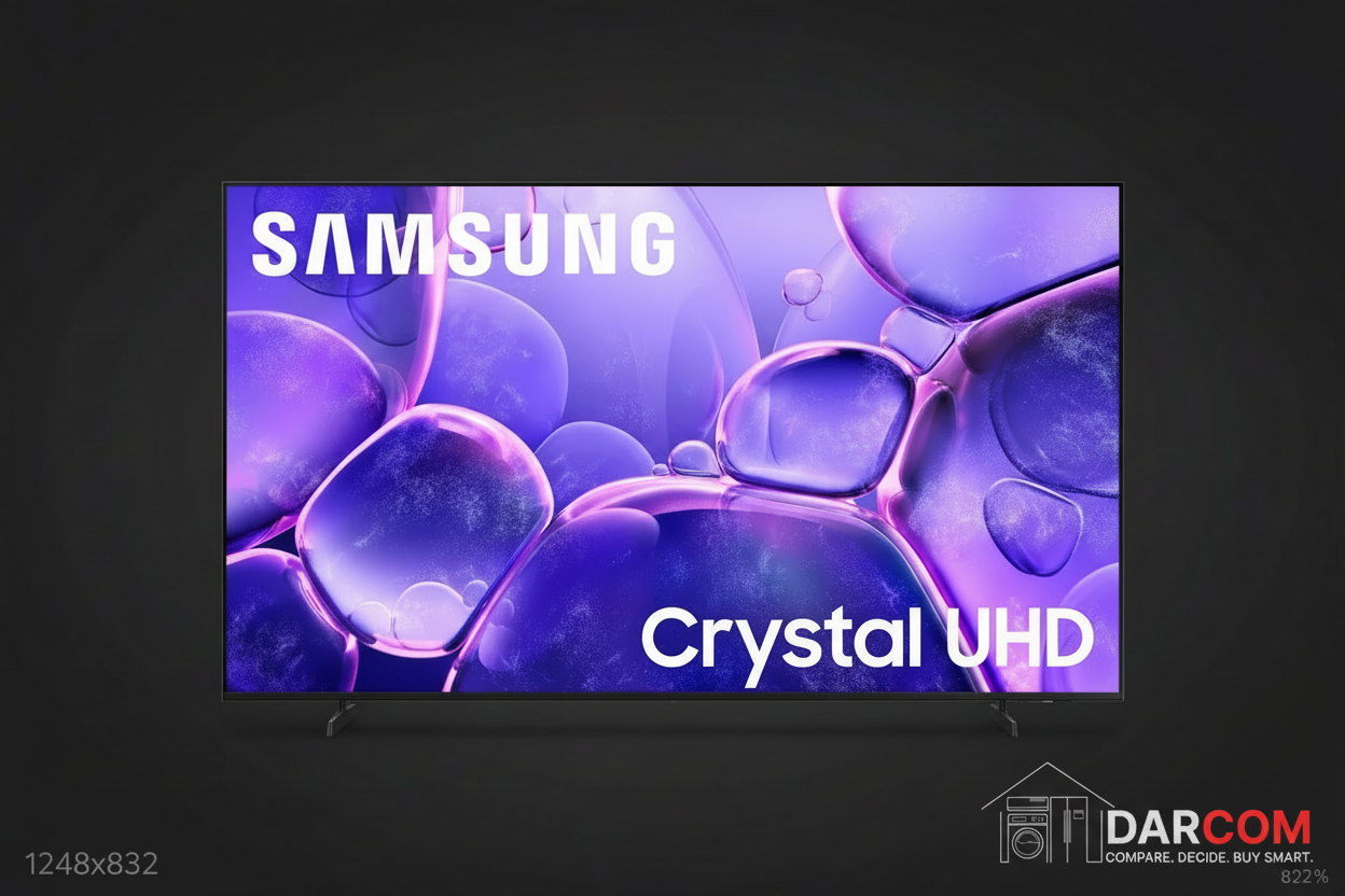 Samsung Crystal UHD with DARCOM logo - Dark Background