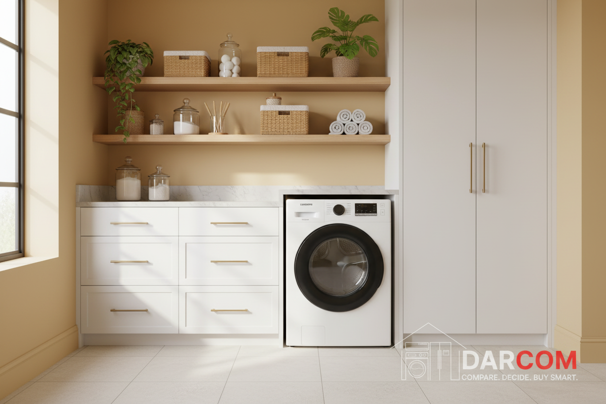 Samsung Dryer Lifestyle Unmellow Yellow with DARCOM Logo