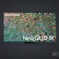 Samsung Neo QLED 8K TV with DARCOM logo - Dark Background