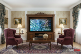 Samsung QLED TV with DARCOM logo - Classic Living Room