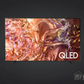 Samsung QLED TV with DARCOM logo - Dark Background