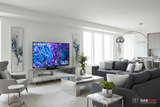 Samsung QLED TV with DARCOM logo - Living Room