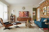 Samsung QLED TV with DARCOM logo - Vintage Room