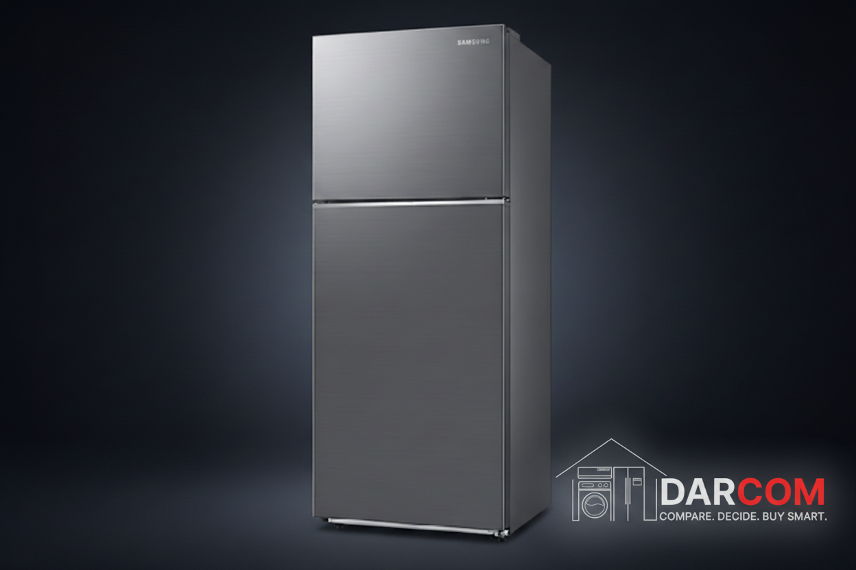 Samsung Refrigerator Dark Background with Darcom Logo