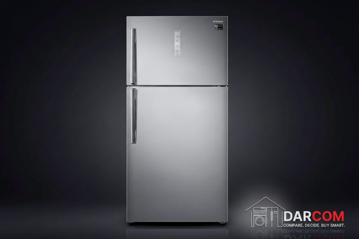 Samsung Refrigerator Dark Background with Darcom Logo